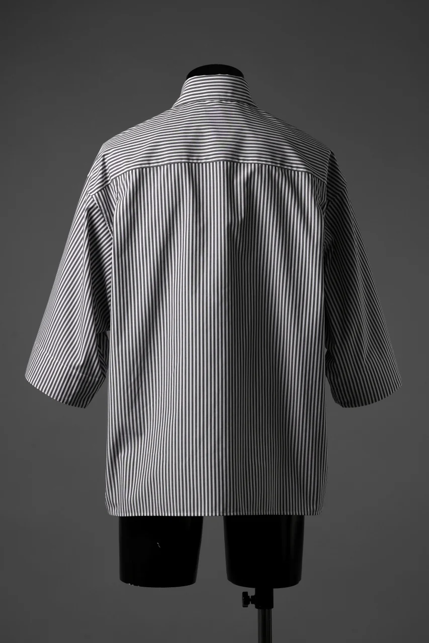TARO HORIUCHI / th products "EDWARD" Big Sleeve S/S Shirt / esteneige broad cloth (stripe) - Image 15