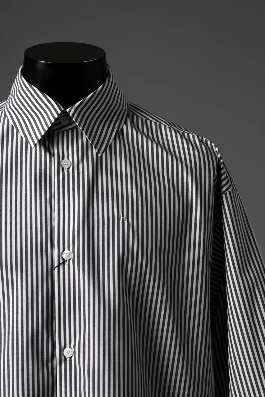 TARO HORIUCHI / th products "EDWARD" Big Sleeve S/S Shirt / esteneige broad cloth (stripe) - Image 16