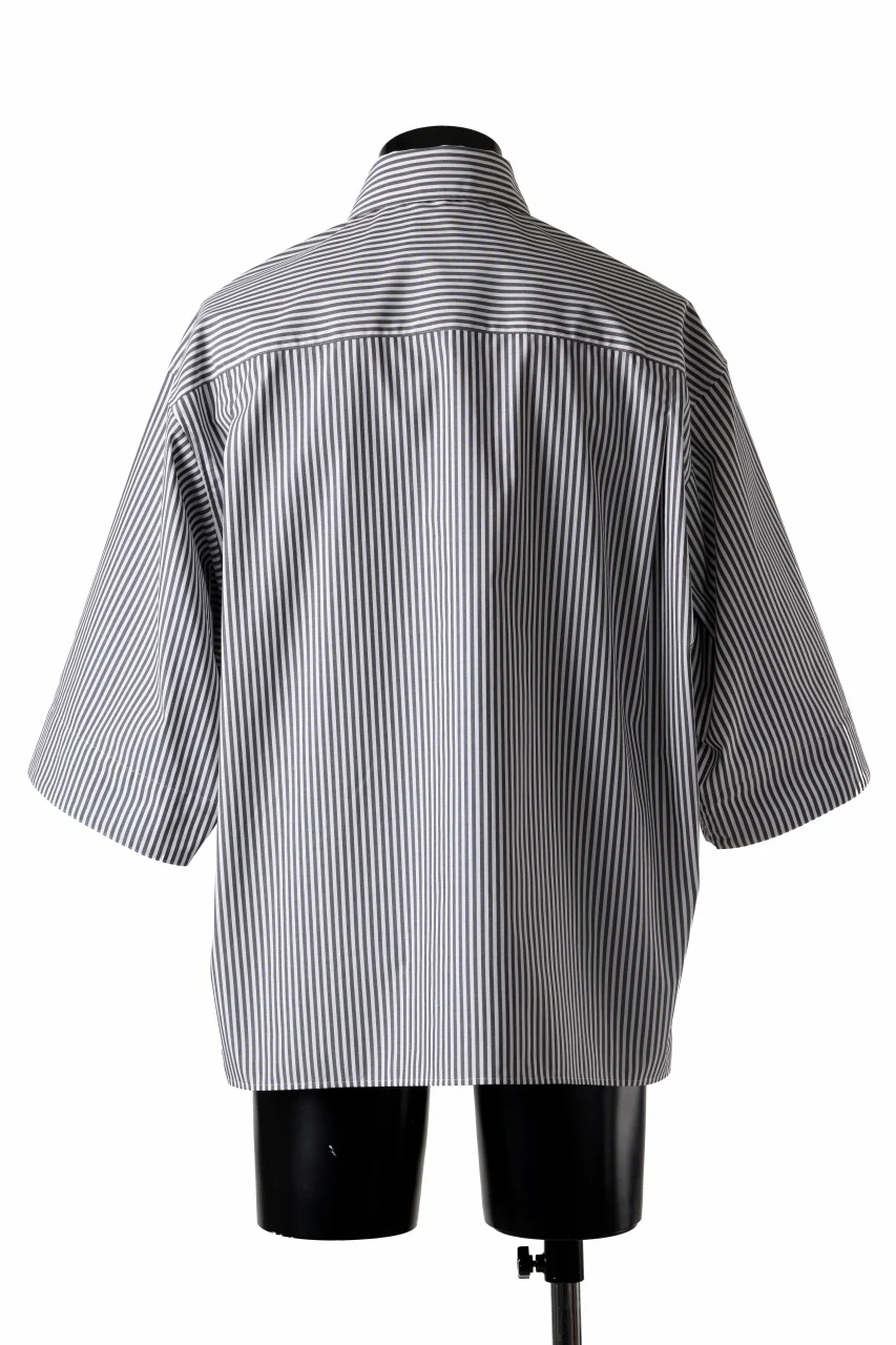 TARO HORIUCHI / th products "EDWARD" Big Sleeve S/S Shirt / esteneige broad cloth (stripe) - Image 4