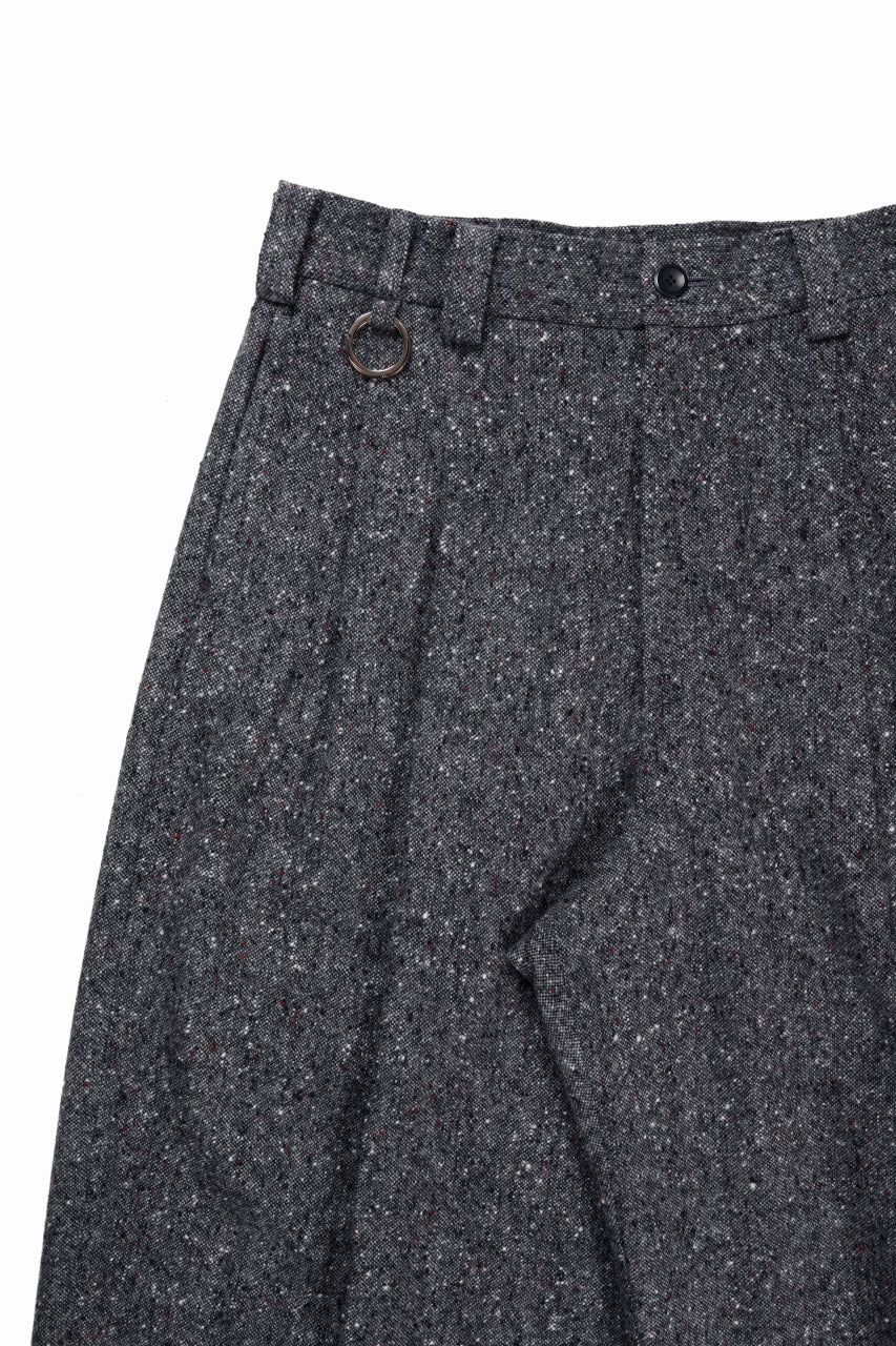 TARO HORIUCHI / th products Extra Volumed Tapered Trousers / Bishu Nep Tweed (grey) - Image 10
