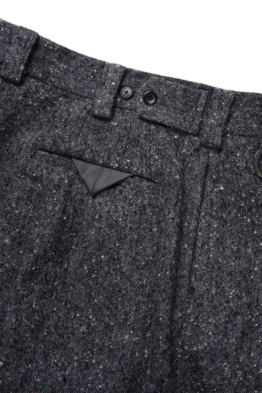TARO HORIUCHI / th products Extra Volumed Tapered Trousers / Bishu Nep Tweed (grey) - Image 11