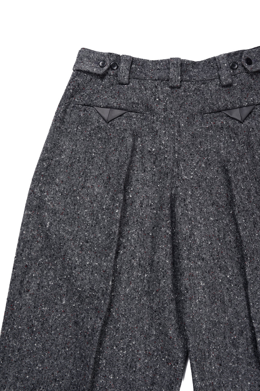 TARO HORIUCHI / th products Extra Volumed Tapered Trousers / Bishu Nep Tweed (grey) - Image 12