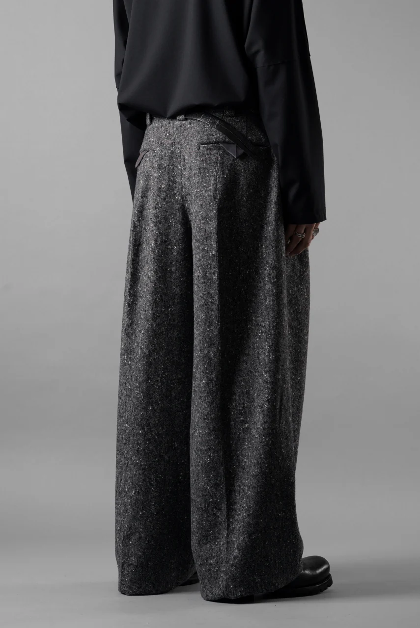TARO HORIUCHI / th products Extra Volumed Tapered Trousers / Bishu Nep Tweed (grey) - Image 17