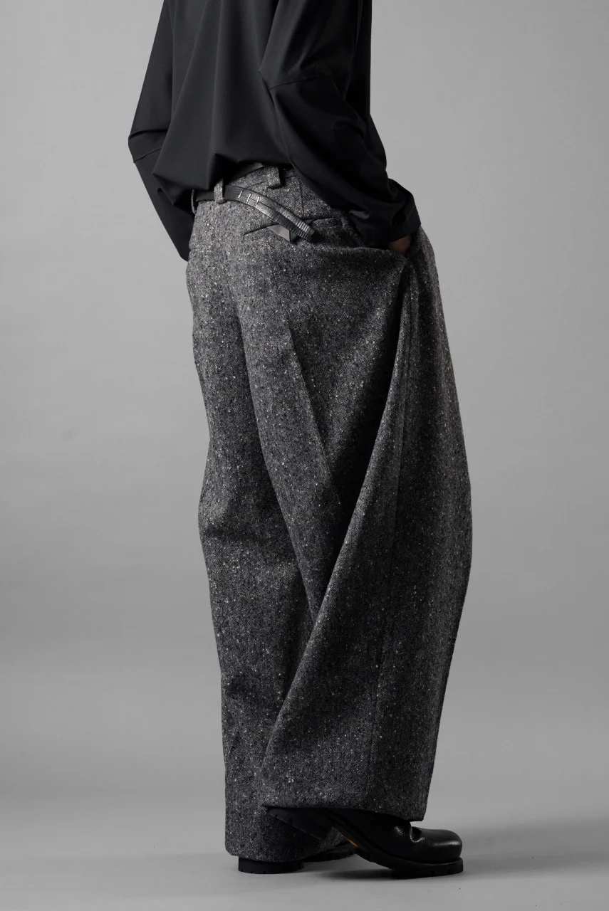 TARO HORIUCHI / th products Extra Volumed Tapered Trousers / Bishu Nep Tweed (grey) - Image 20