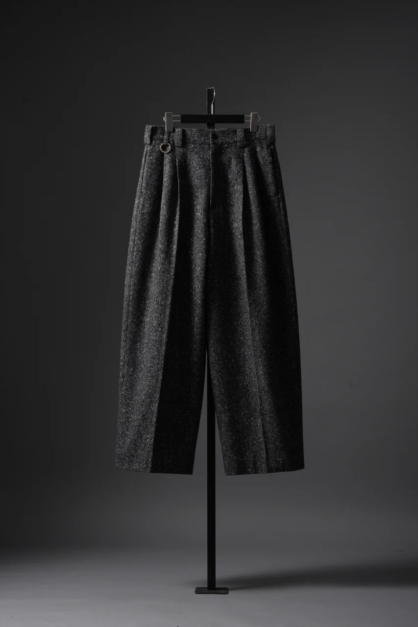 TARO HORIUCHI / th products Extra Volumed Tapered Trousers / Bishu Nep Tweed (grey) - Image 23