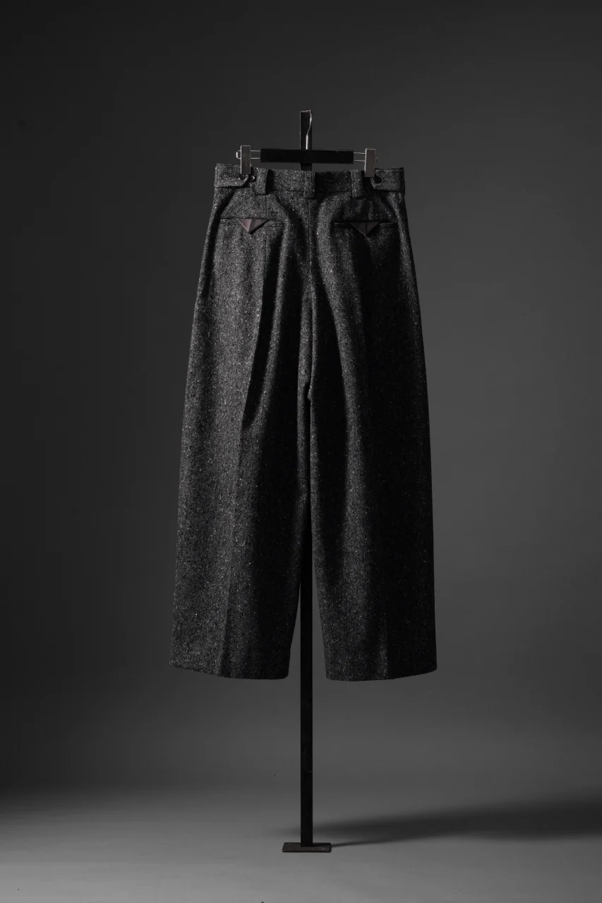 TARO HORIUCHI / th products Extra Volumed Tapered Trousers / Bishu Nep Tweed (grey) - Image 24