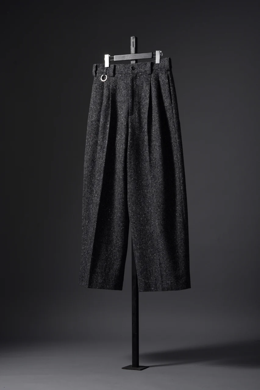 TARO HORIUCHI / th products Extra Volumed Tapered Trousers / Bishu Nep Tweed (grey) - Image 25