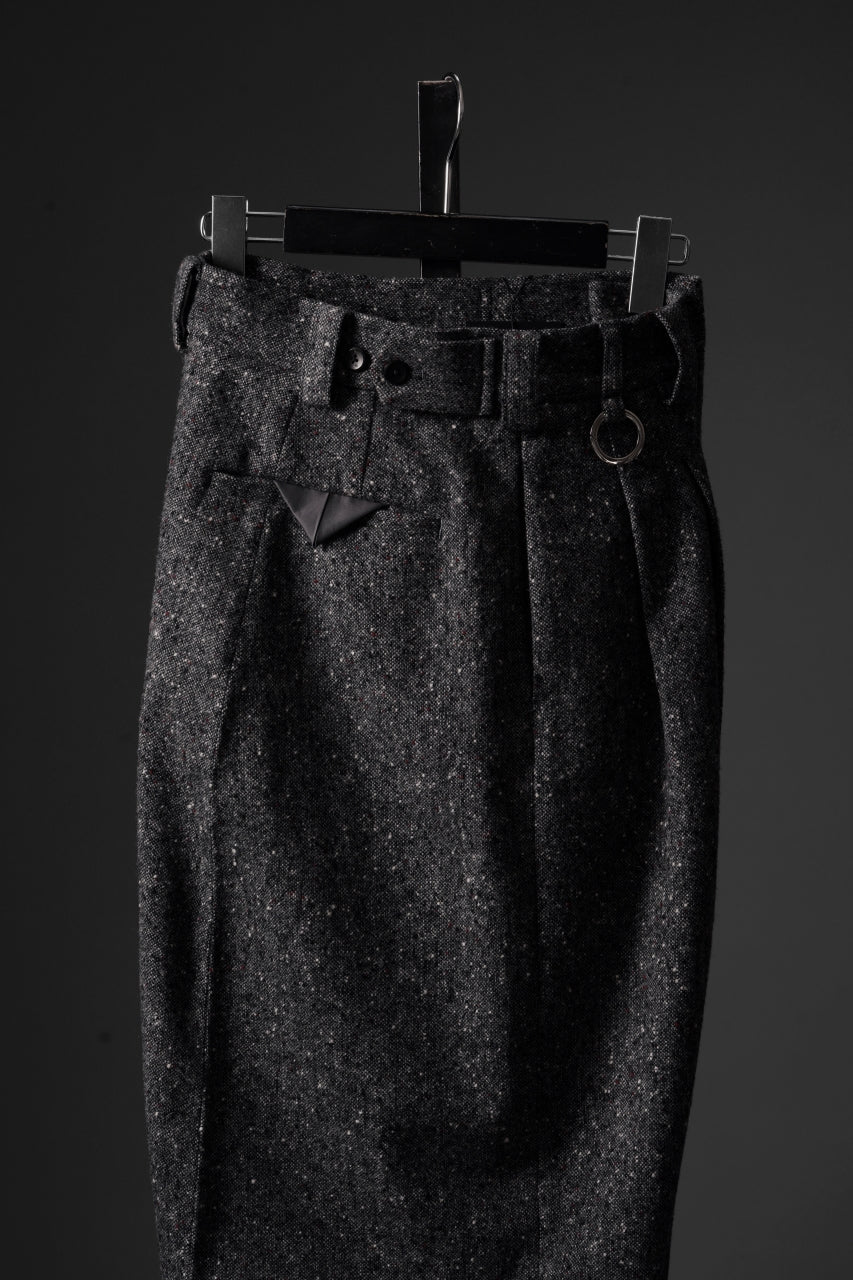 TARO HORIUCHI / th products Extra Volumed Tapered Trousers / Bishu Nep Tweed (grey) - Image 26