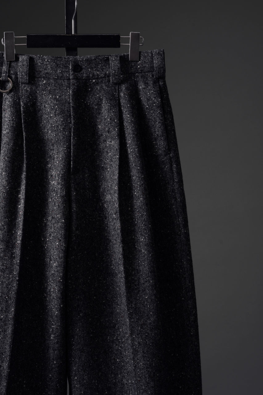 TARO HORIUCHI / th products Extra Volumed Tapered Trousers / Bishu Nep Tweed (grey) - Image 28