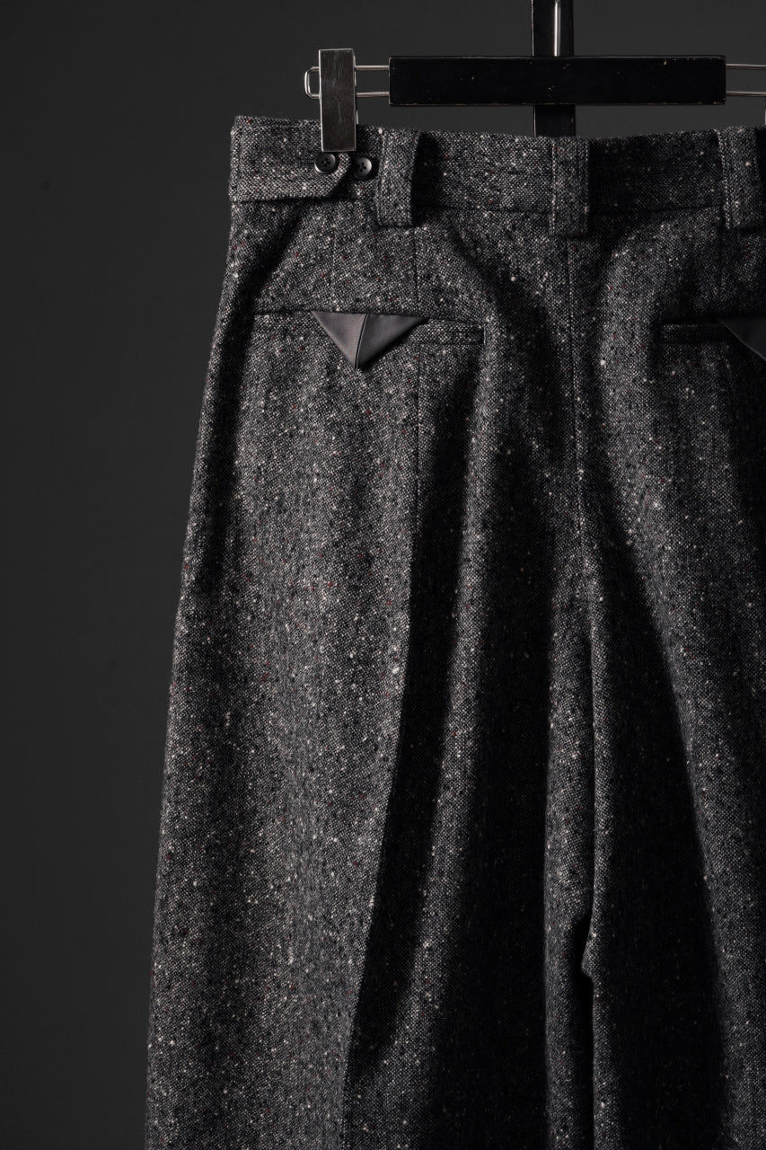 TARO HORIUCHI / th products Extra Volumed Tapered Trousers / Bishu Nep Tweed (grey) - Image 30