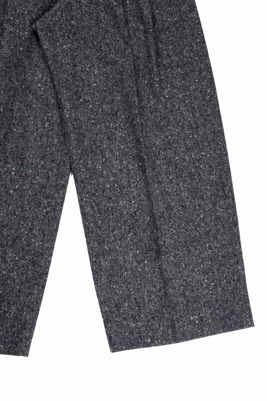 TARO HORIUCHI / th products Extra Volumed Tapered Trousers / Bishu Nep Tweed (grey) - Image 6