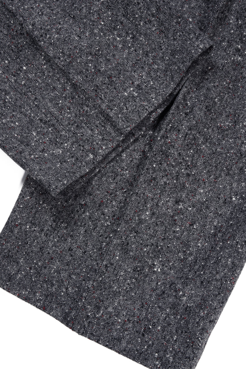 TARO HORIUCHI / th products Extra Volumed Tapered Trousers / Bishu Nep Tweed (grey) - Image 7