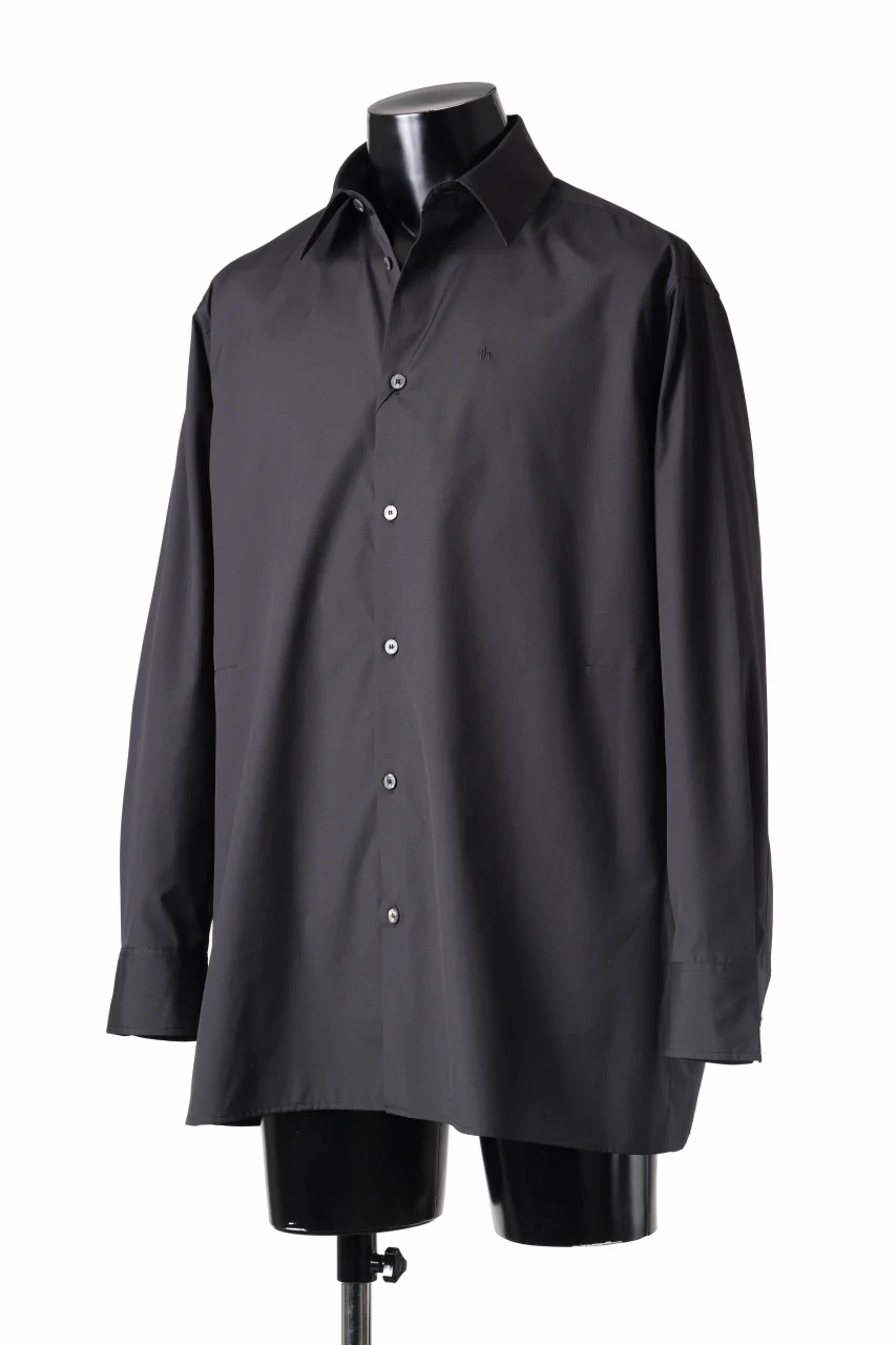 TARO HORIUCHI / th products "ROMAN" Midsize Shirt / esteneige broad cloth (black) - Image 3
