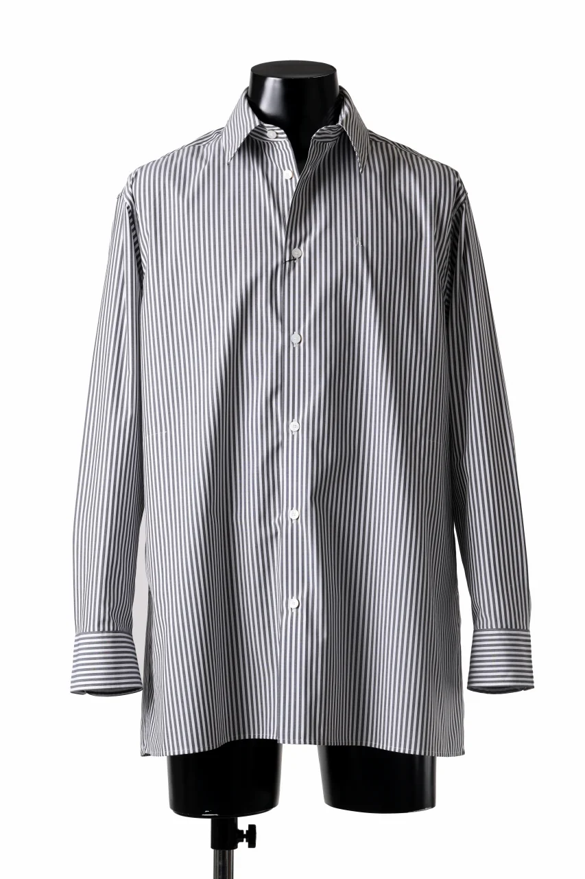 TARO HORIUCHI / th products "ROMAN" Midsize Shirt / esteneige broad cloth (stripe) - Image 2