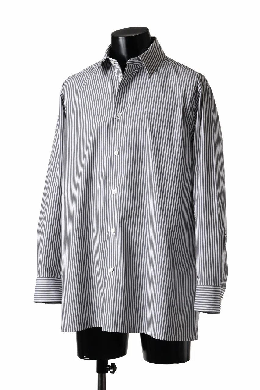 TARO HORIUCHI / th products "ROMAN" Midsize Shirt / esteneige broad cloth (stripe) - Image 3