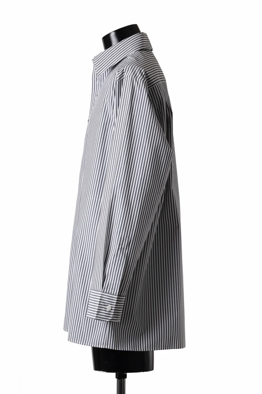 TARO HORIUCHI / th products "ROMAN" Midsize Shirt / esteneige broad cloth (stripe) - Image 4