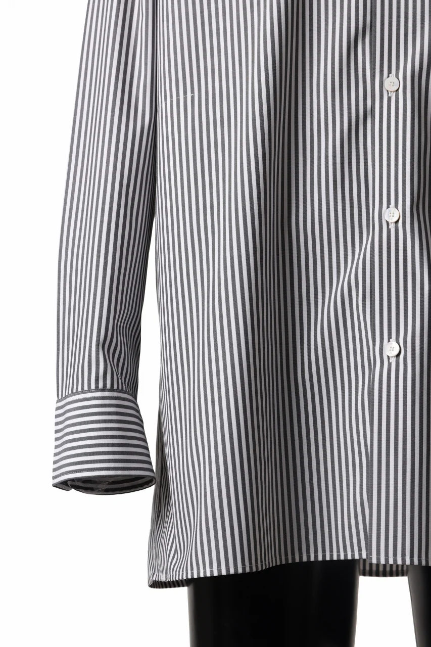 TARO HORIUCHI / th products "ROMAN" Midsize Shirt / esteneige broad cloth (stripe) - Image 7