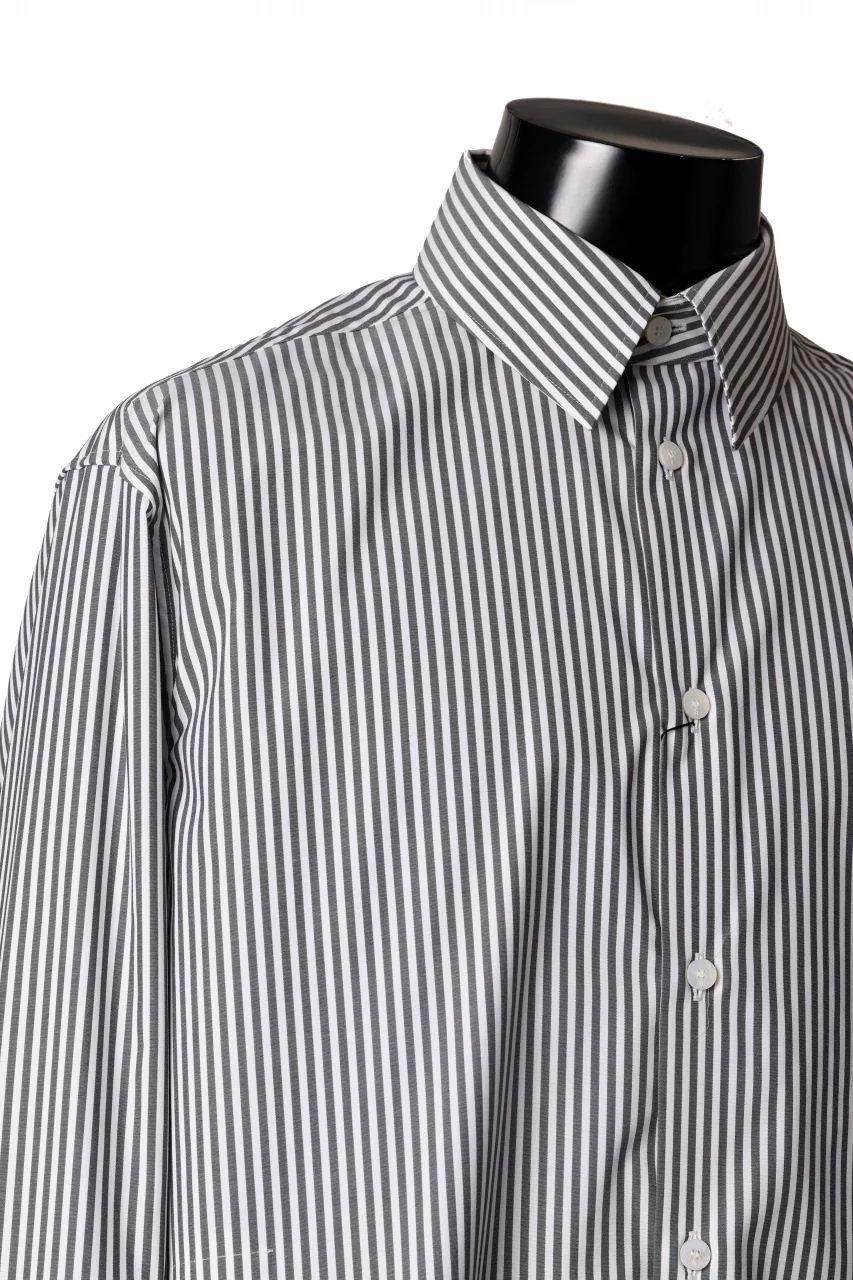 TARO HORIUCHI / th products "ROMAN" Midsize Shirt / esteneige broad cloth (stripe) - Image 9