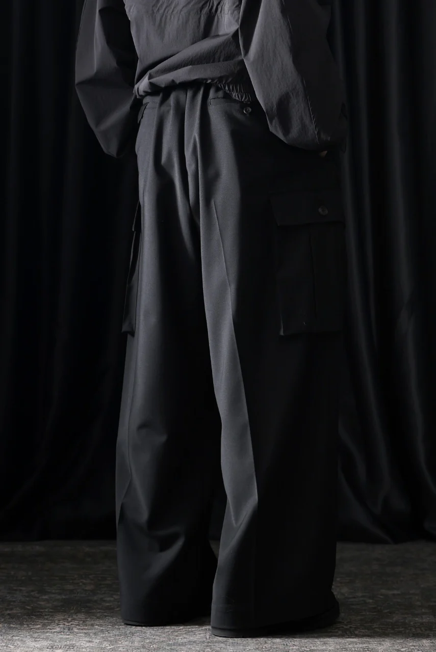 TARO HORIUCHI / th products Wide Cargo Pants / 2Way Stretch W/P Tropical (black) - Image 14