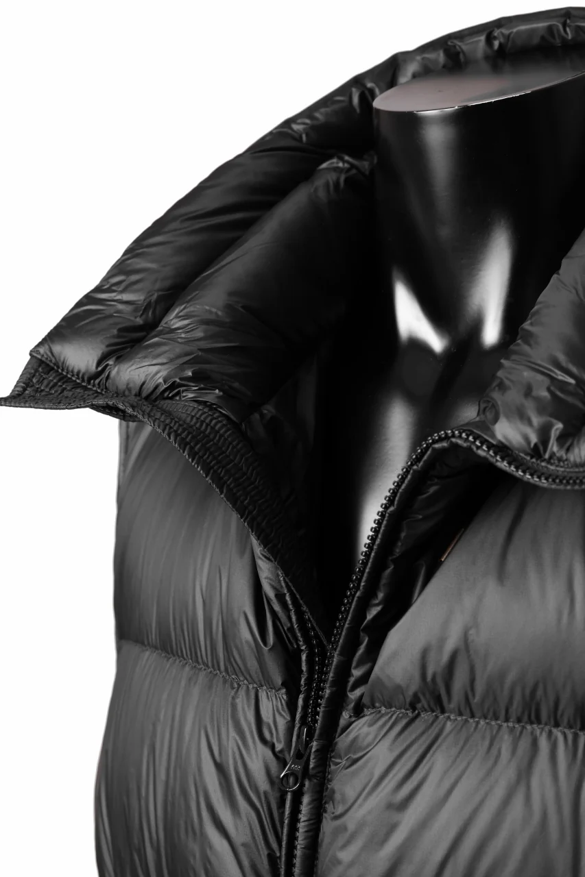 Ten c ASO DOWN VEST / PIECE DYED RIPSTOP 10 DEN + OJJ 11oz (BLACK) - Image 13