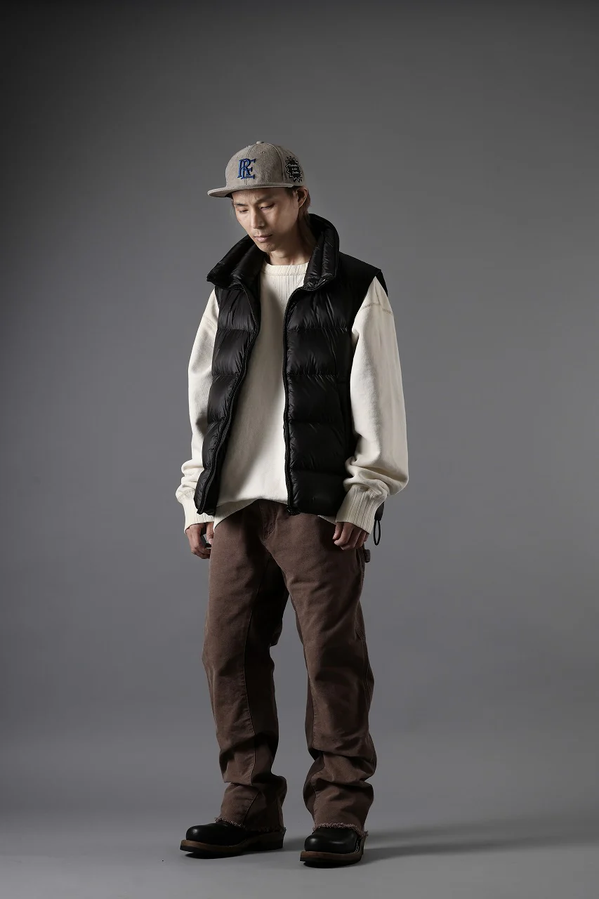 Ten c ASO DOWN VEST / PIECE DYED RIPSTOP 10 DEN + OJJ 11oz (BLACK) - Image 22