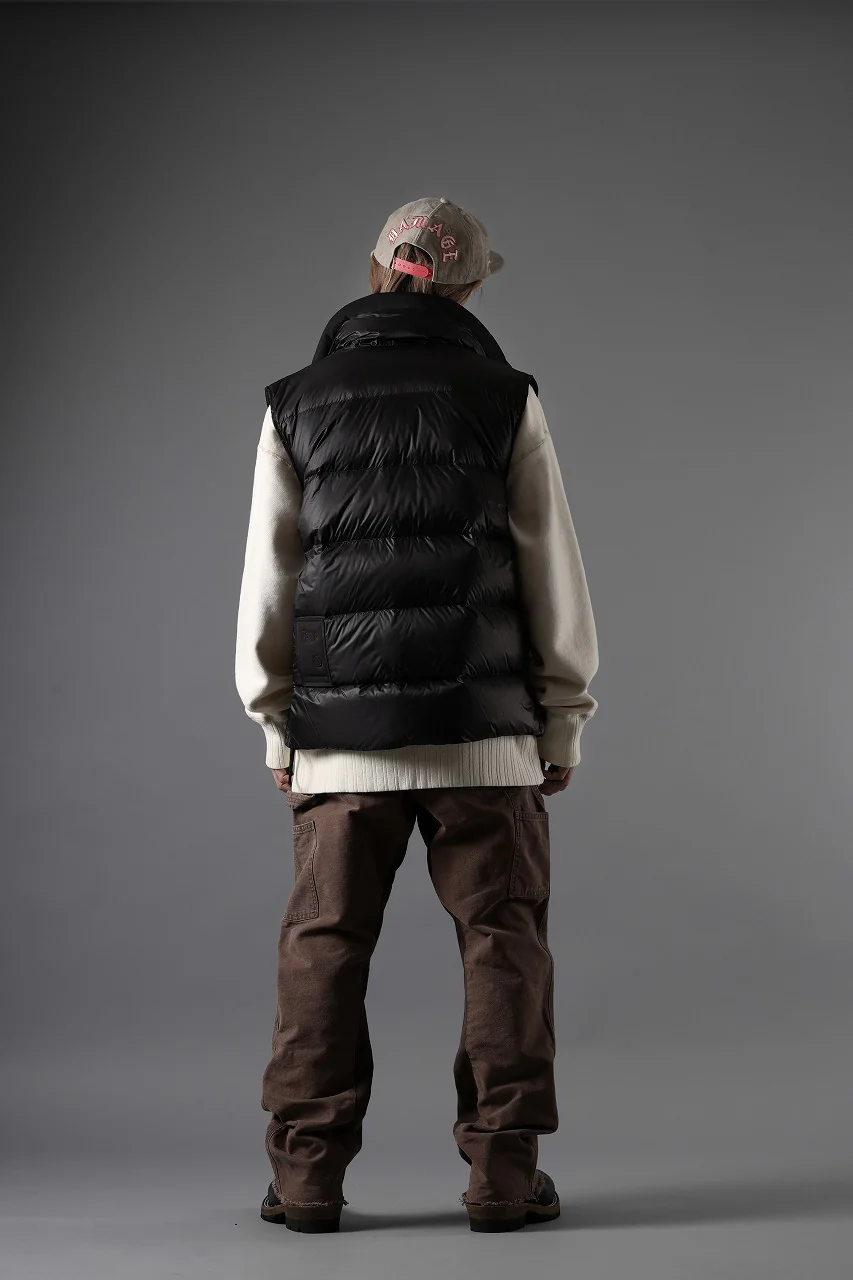 Ten c ASO DOWN VEST / PIECE DYED RIPSTOP 10 DEN + OJJ 11oz (BLACK) - Image 26
