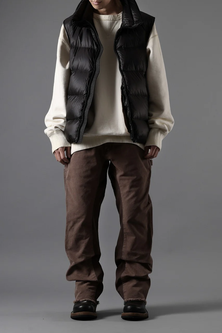 Ten c ASO DOWN VEST / PIECE DYED RIPSTOP 10 DEN + OJJ 11oz (BLACK) - Image 27