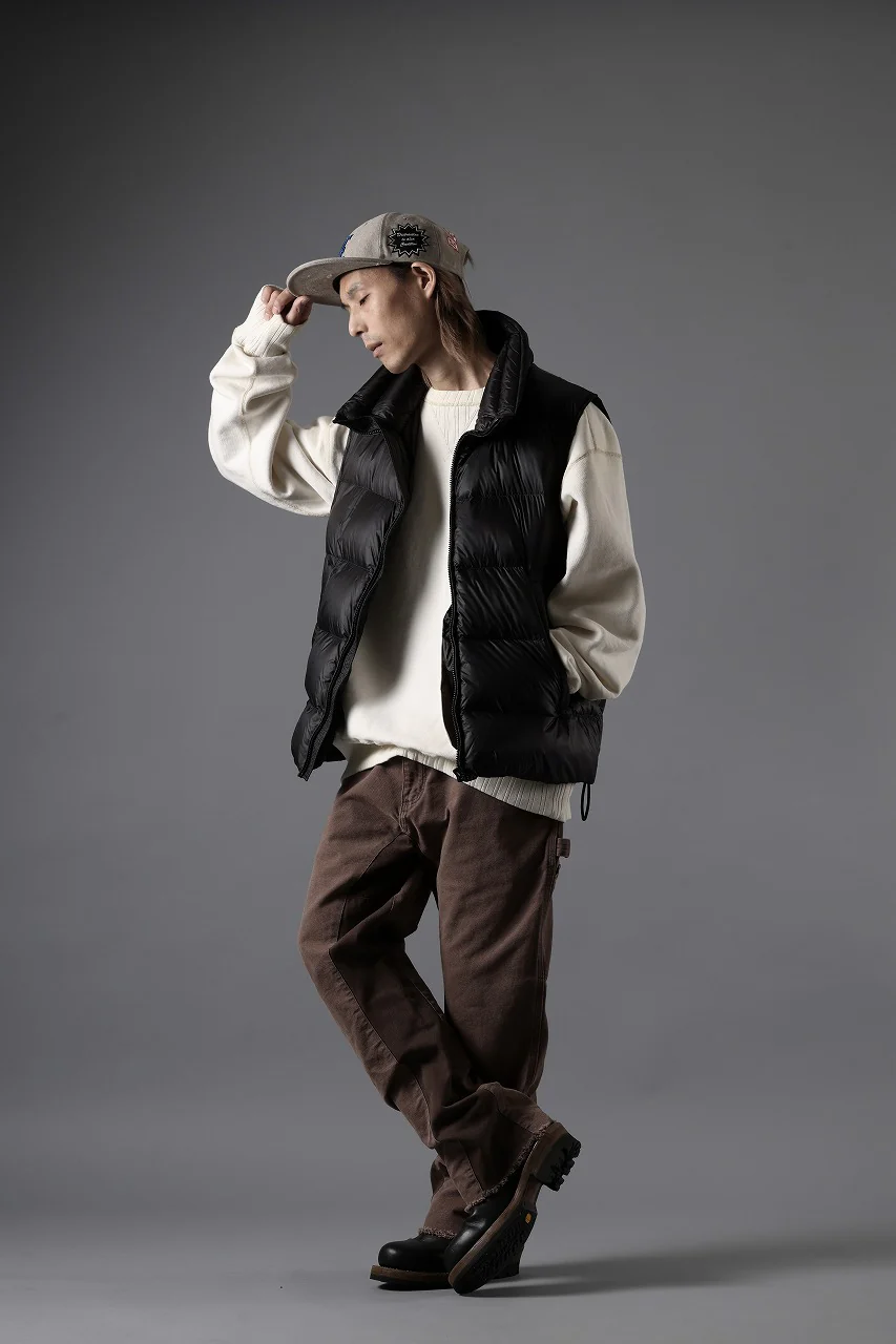 Ten c ASO DOWN VEST / PIECE DYED RIPSTOP 10 DEN + OJJ 11oz (BLACK) - Image 28