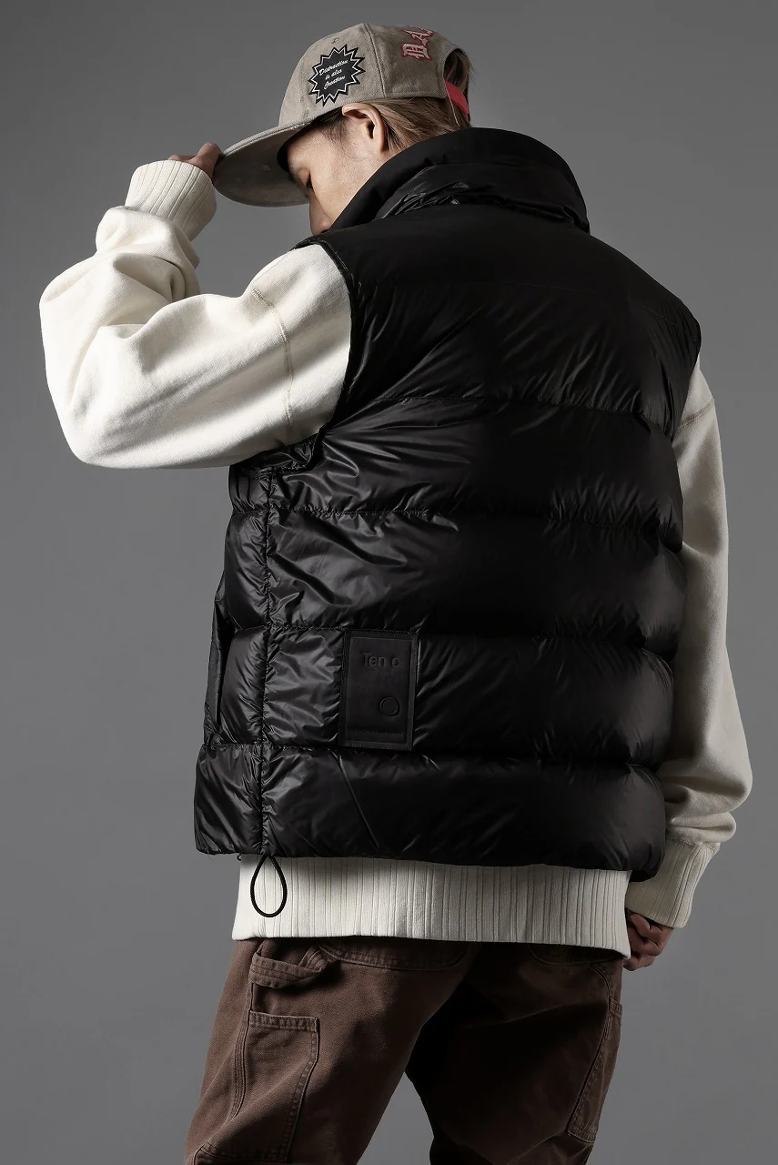 Ten c ASO DOWN VEST / PIECE DYED RIPSTOP 10 DEN + OJJ 11oz (BLACK) - Image 30