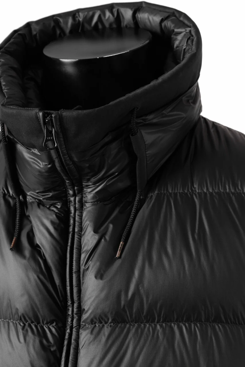 Ten c ASO DOWN VEST / PIECE DYED RIPSTOP 10 DEN + OJJ 11oz (BLACK) - Image 9