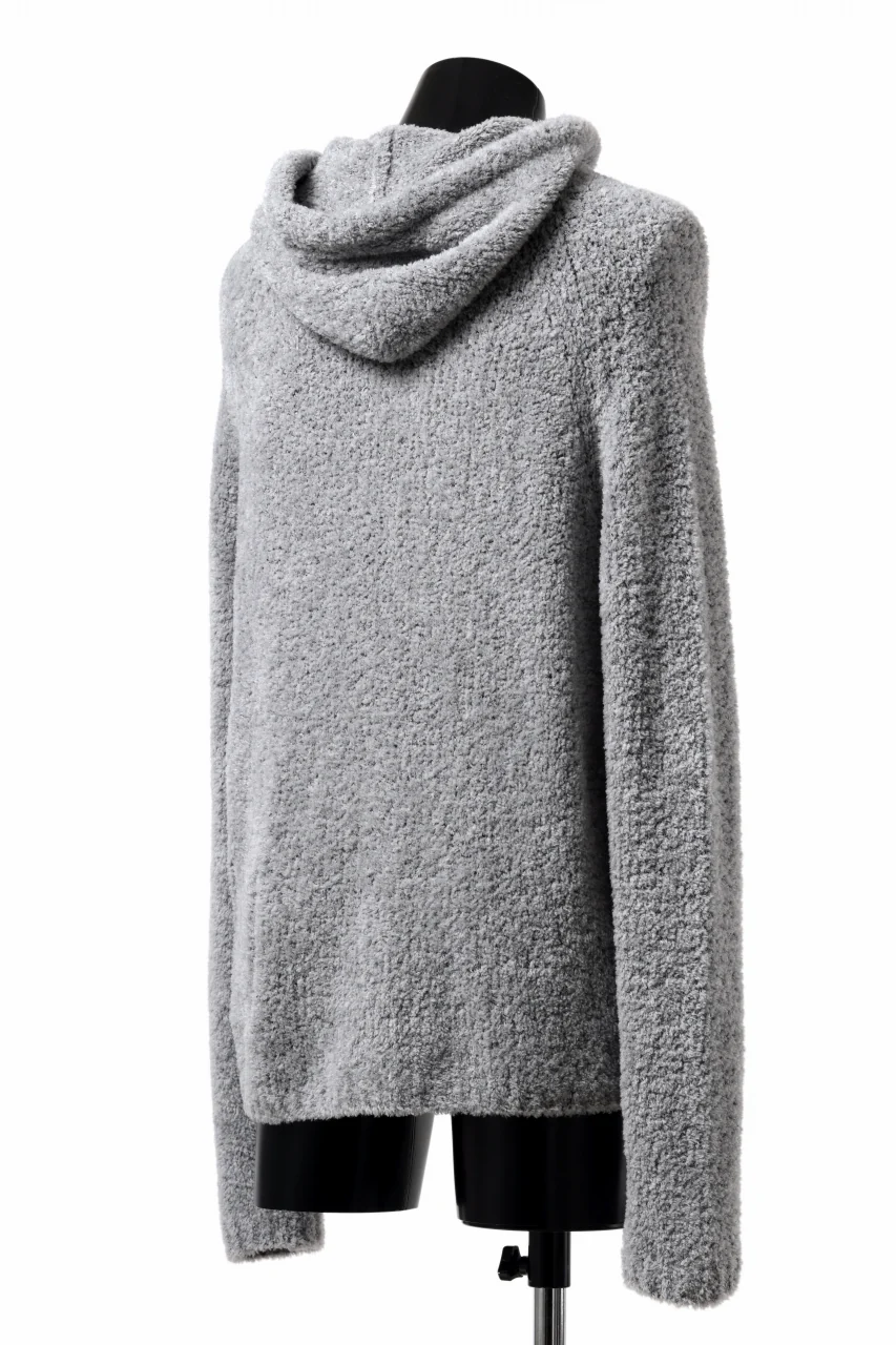 Ten c BOUCLE WOOL KNIT HOODIE (GRAY) - Image 10