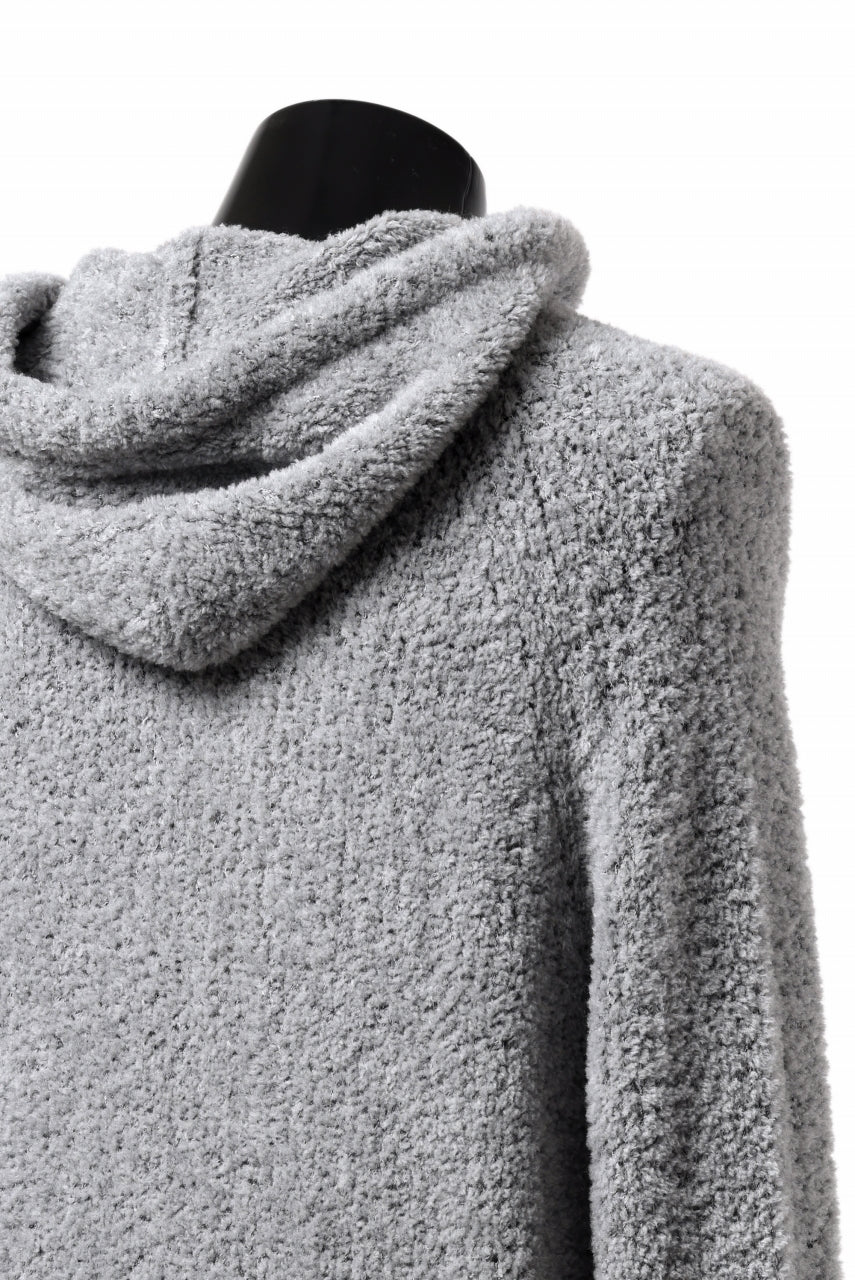 Ten c BOUCLE WOOL KNIT HOODIE (GRAY) - Image 16