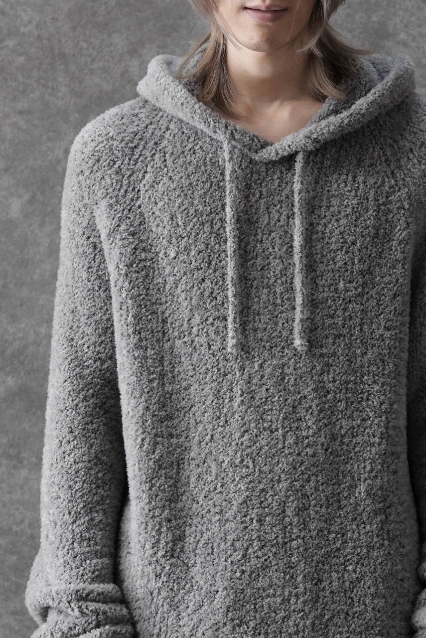 Ten c BOUCLE WOOL KNIT HOODIE (GRAY) - Image 19