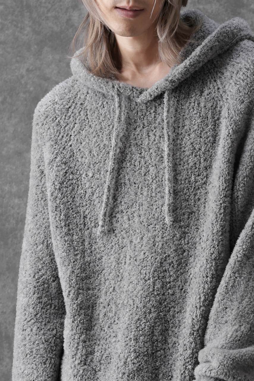 Ten c BOUCLE WOOL KNIT HOODIE (GRAY) - Image 23