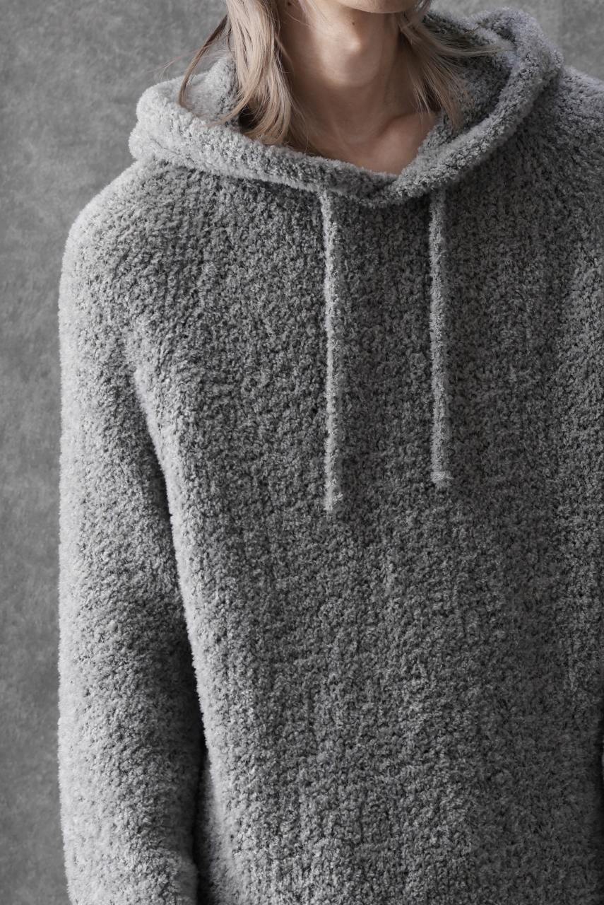 Ten c BOUCLE WOOL KNIT HOODIE (GRAY) - Image 24