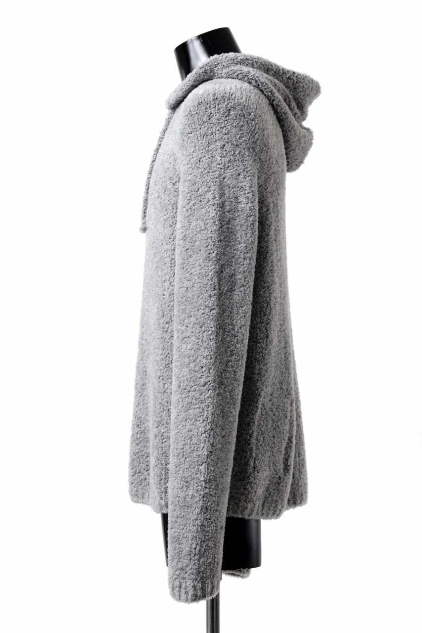 Ten c BOUCLE WOOL KNIT HOODIE (GRAY) - Image 8