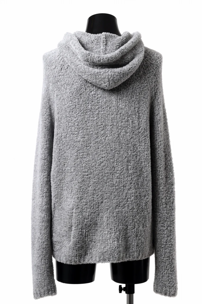 Ten c BOUCLE WOOL KNIT HOODIE (GRAY) - Image 9