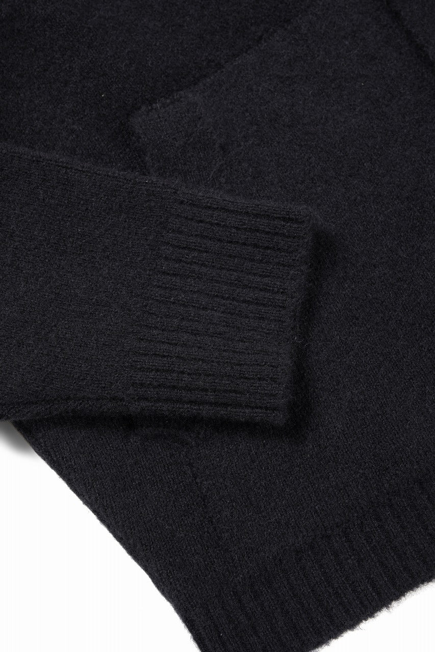 Ten c CARDIGAN / BRUSHED STRETCH WOOL (NERO) - Image 10
