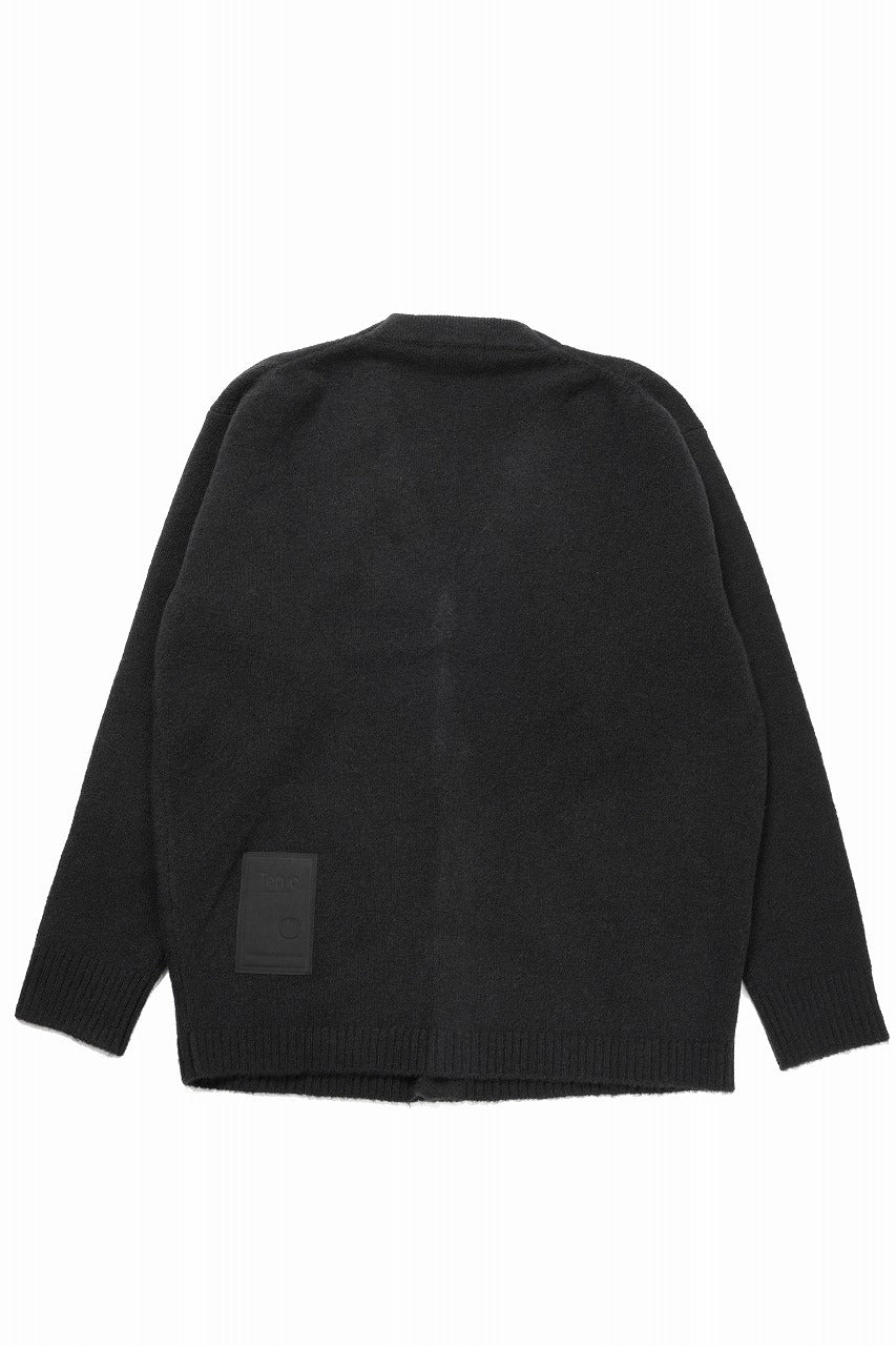 Ten c CARDIGAN / BRUSHED STRETCH WOOL (NERO) - Image 5