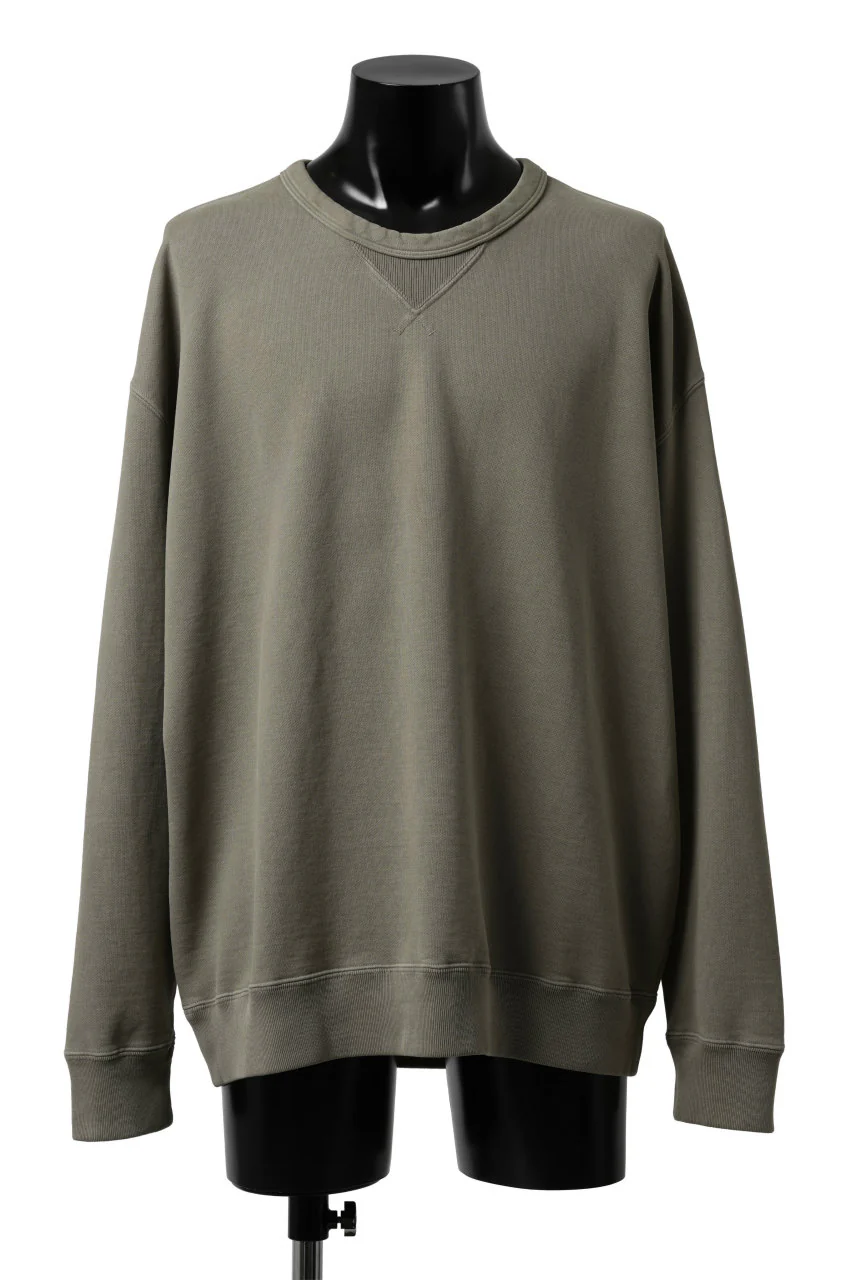 Ten c COTTON JERSEY SWEAT SHIRT / GARMENT DYED (ASH GRAY)