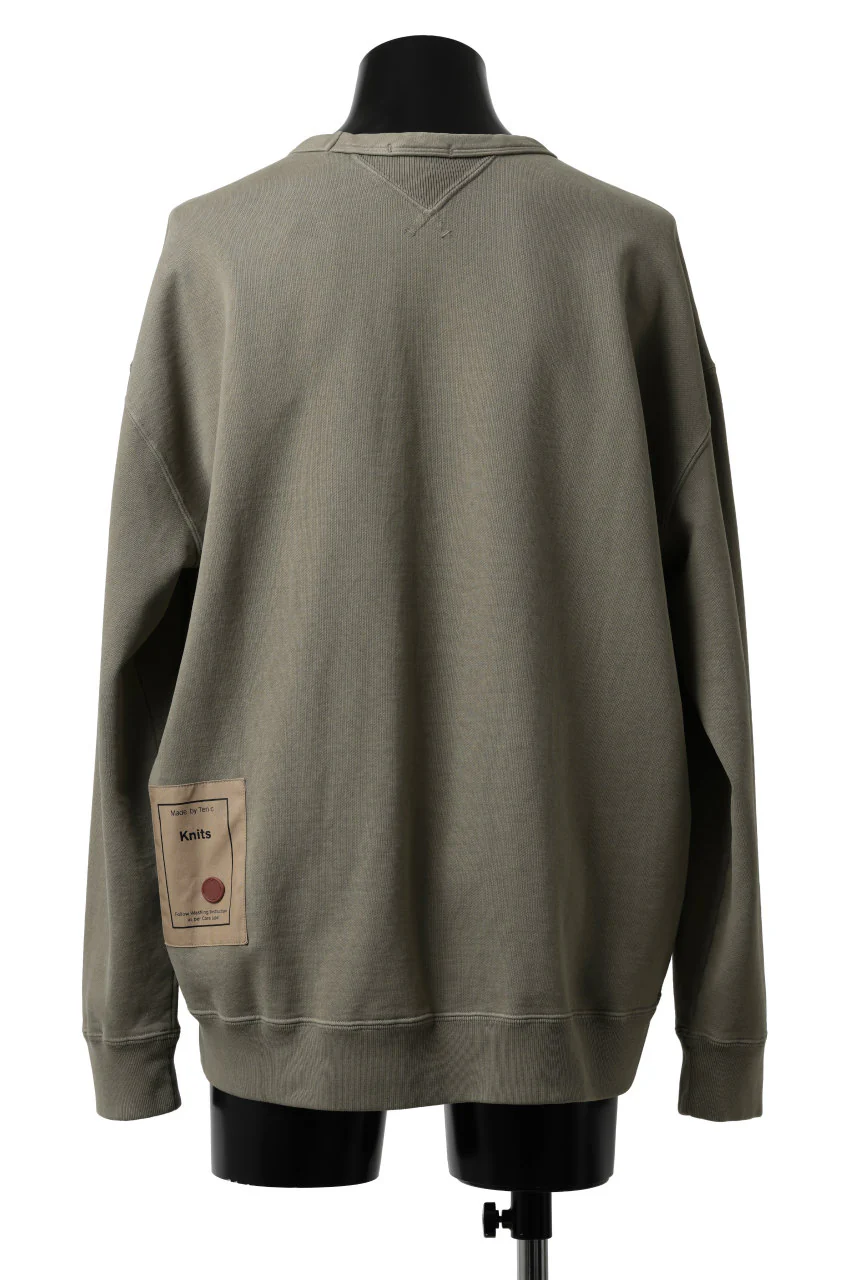Ten c COTTON JERSEY SWEAT SHIRT / GARMENT DYED (ASH GRAY) - Image 10