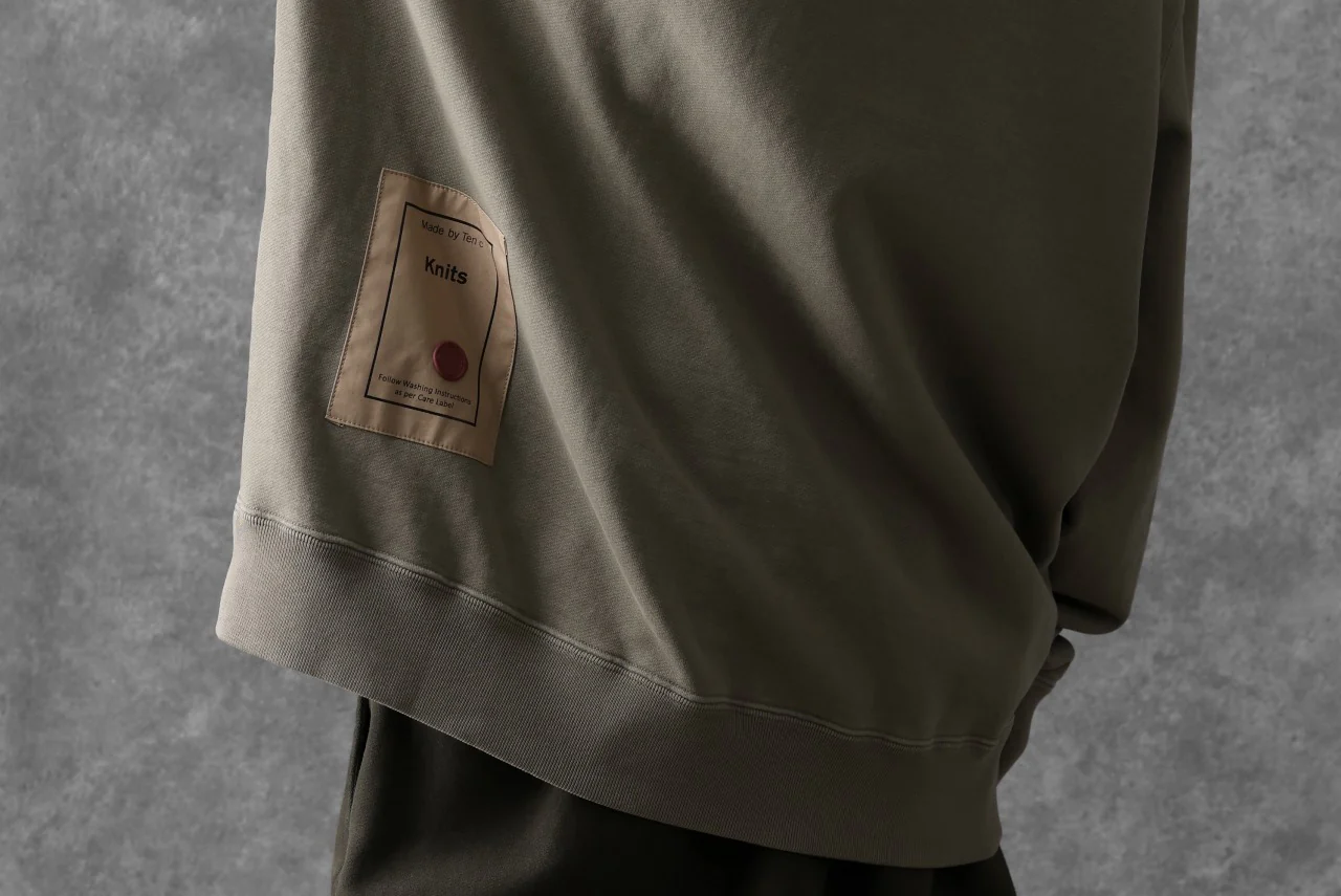 Ten c COTTON JERSEY SWEAT SHIRT / GARMENT DYED (ASH GRAY) - Image 31