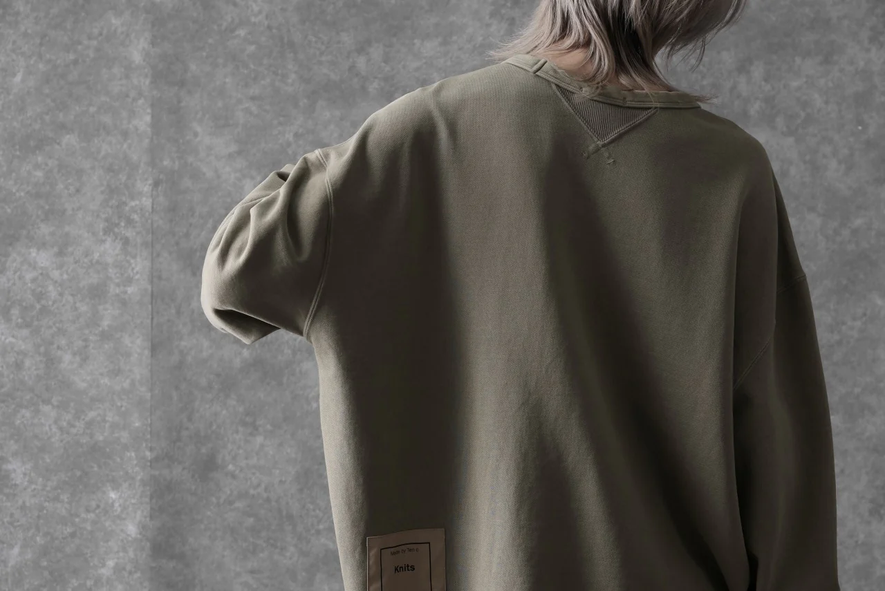 Ten c COTTON JERSEY SWEAT SHIRT / GARMENT DYED (ASH GRAY) - Image 32