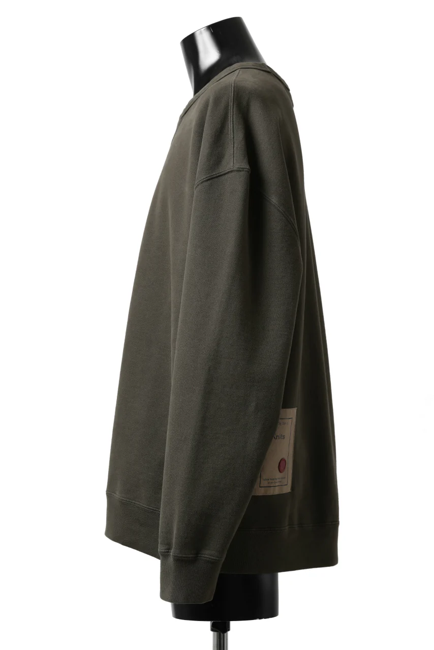 Ten c COTTON JERSEY SWEAT SHIRT / GARMENT DYED (DARK OLIVE) - Image 10