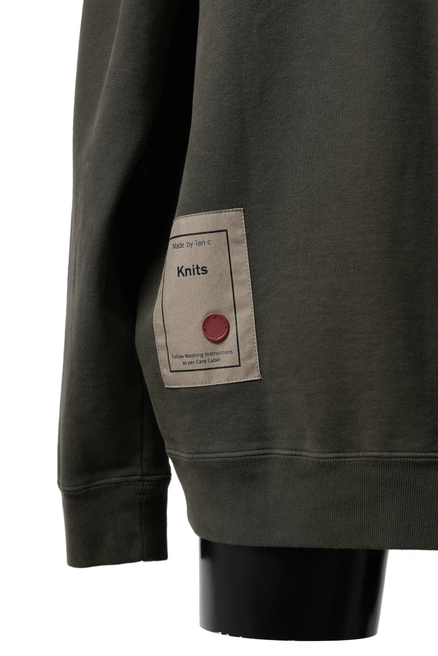 Ten c COTTON JERSEY SWEAT SHIRT / GARMENT DYED (DARK OLIVE) - Image 22