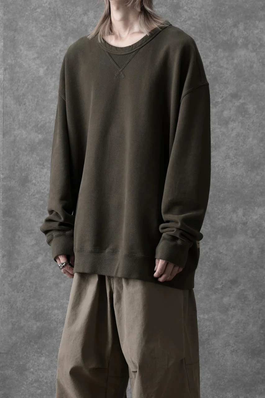 Ten c COTTON JERSEY SWEAT SHIRT / GARMENT DYED (DARK OLIVE) - Image 3