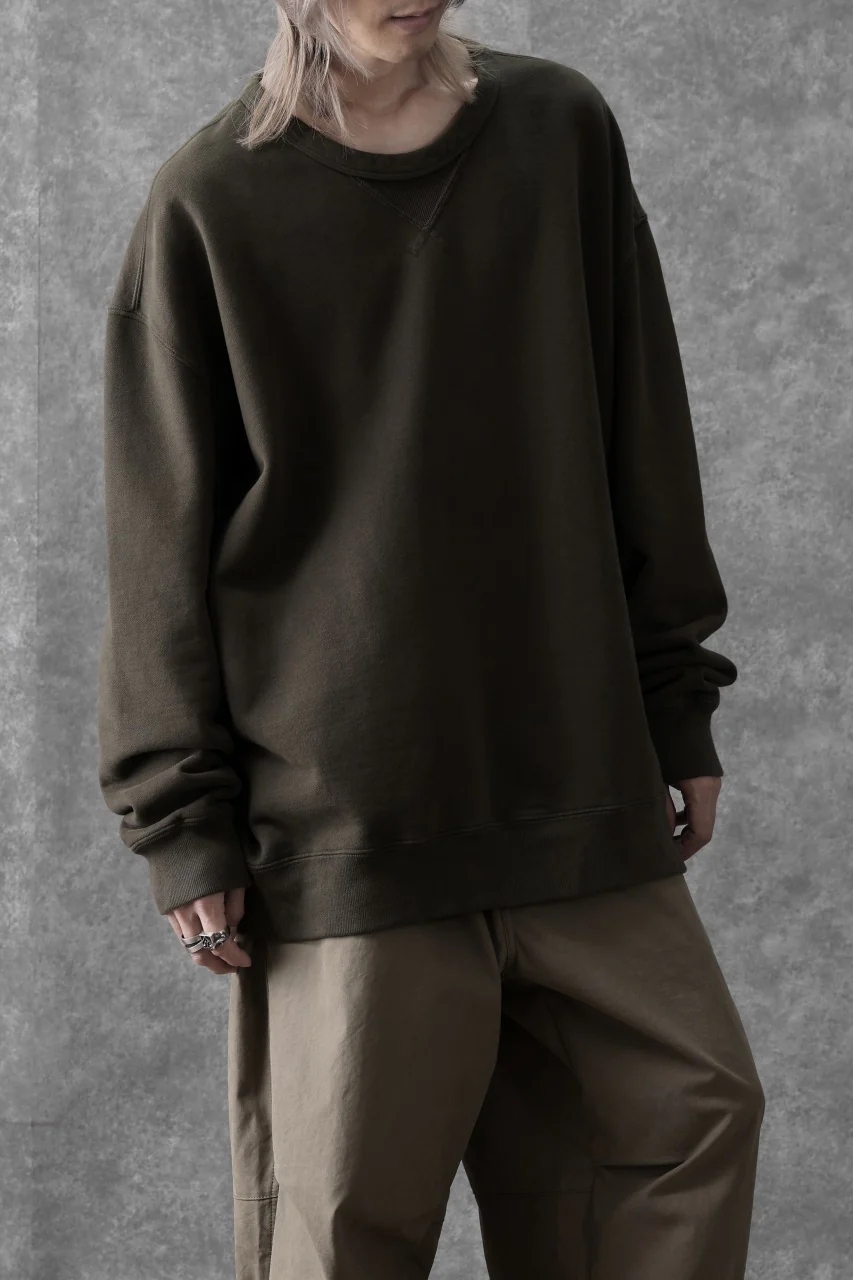 Ten c COTTON JERSEY SWEAT SHIRT / GARMENT DYED (DARK OLIVE) - Image 4