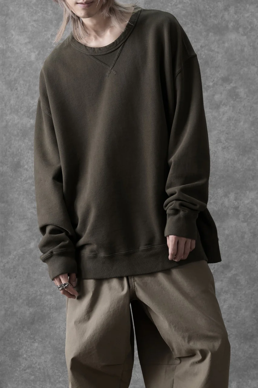 Ten c COTTON JERSEY SWEAT SHIRT / GARMENT DYED (DARK OLIVE) - Image 5