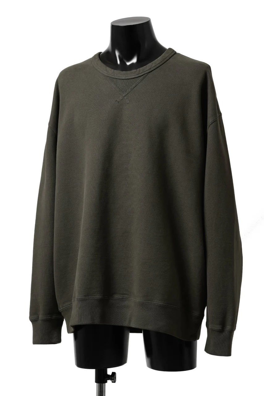 Ten c COTTON JERSEY SWEAT SHIRT / GARMENT DYED (DARK OLIVE) - Image 9