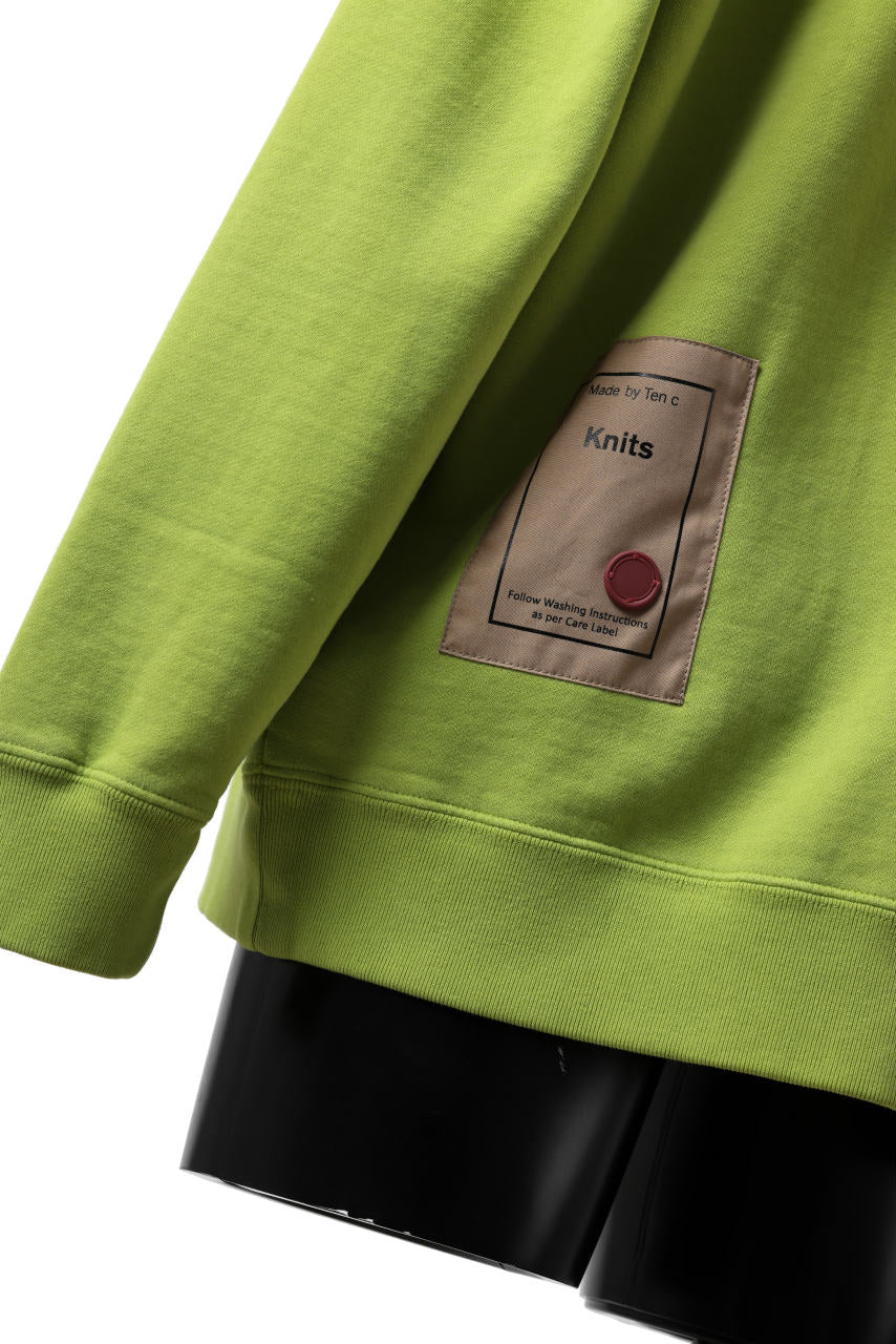 Ten c COTTON JERSEY SWEAT SHIRT / GARMENT DYED (LIME) - Image 11